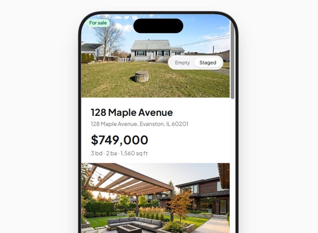 Shareable buyer page for a listing, shown on a phone