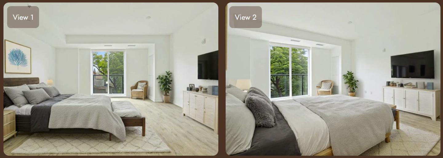 Multi-View Consistency: Edensign's technology ensures furniture appears correctly from different angles, creating a more immersive and believable presentation.