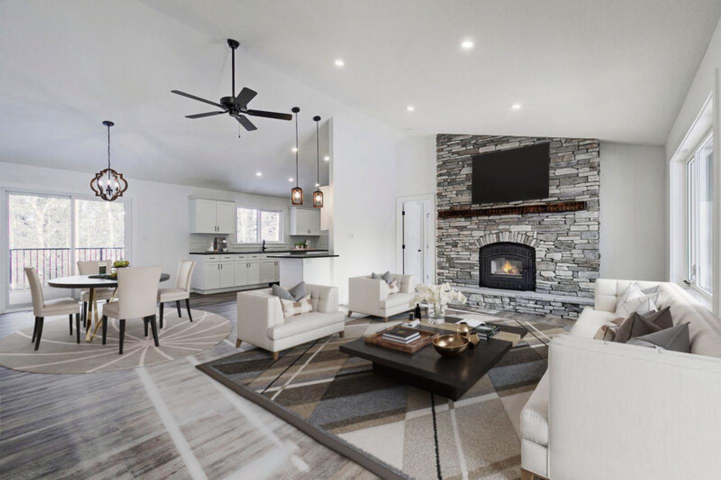 Virtually staged living room, the presentation buyers now judge first