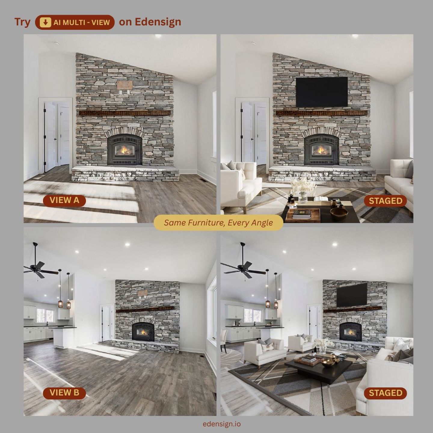 Edensign Multi-View Virtual Staging