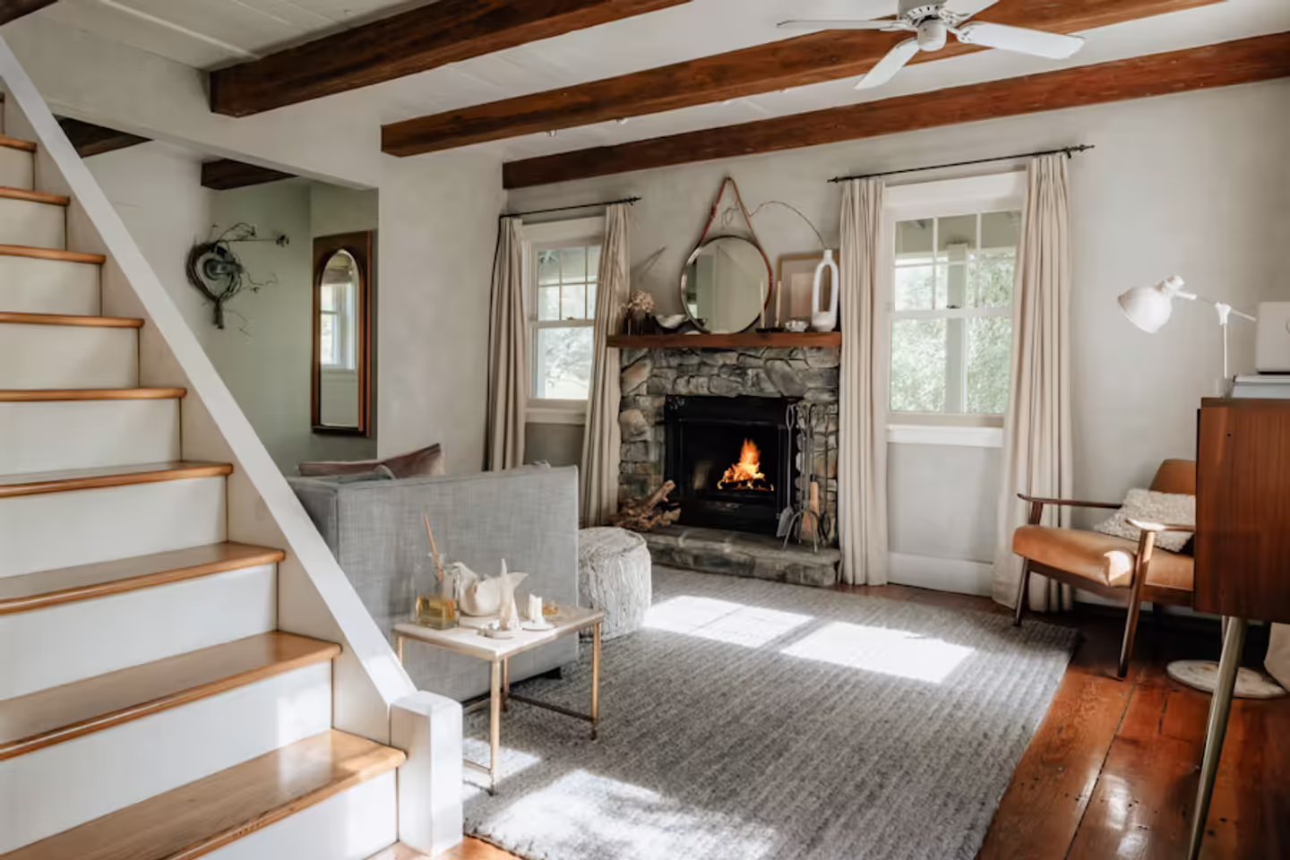 Original living room before AI virtual staging.