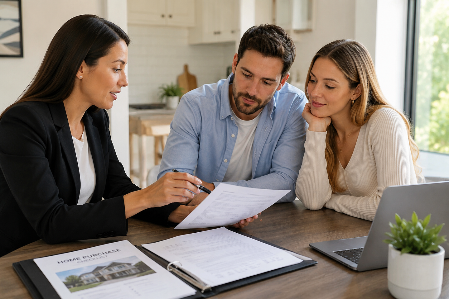 Real Estate Agent Explaining Documents to Clients